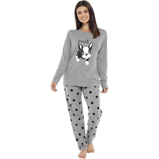 Women's Cotton Soft Pyjama Set with Elasticated Patterned Bottoms Ultimate Nightwear and Cosy Loungewear Multiple Sizes by Daisy Dreamer