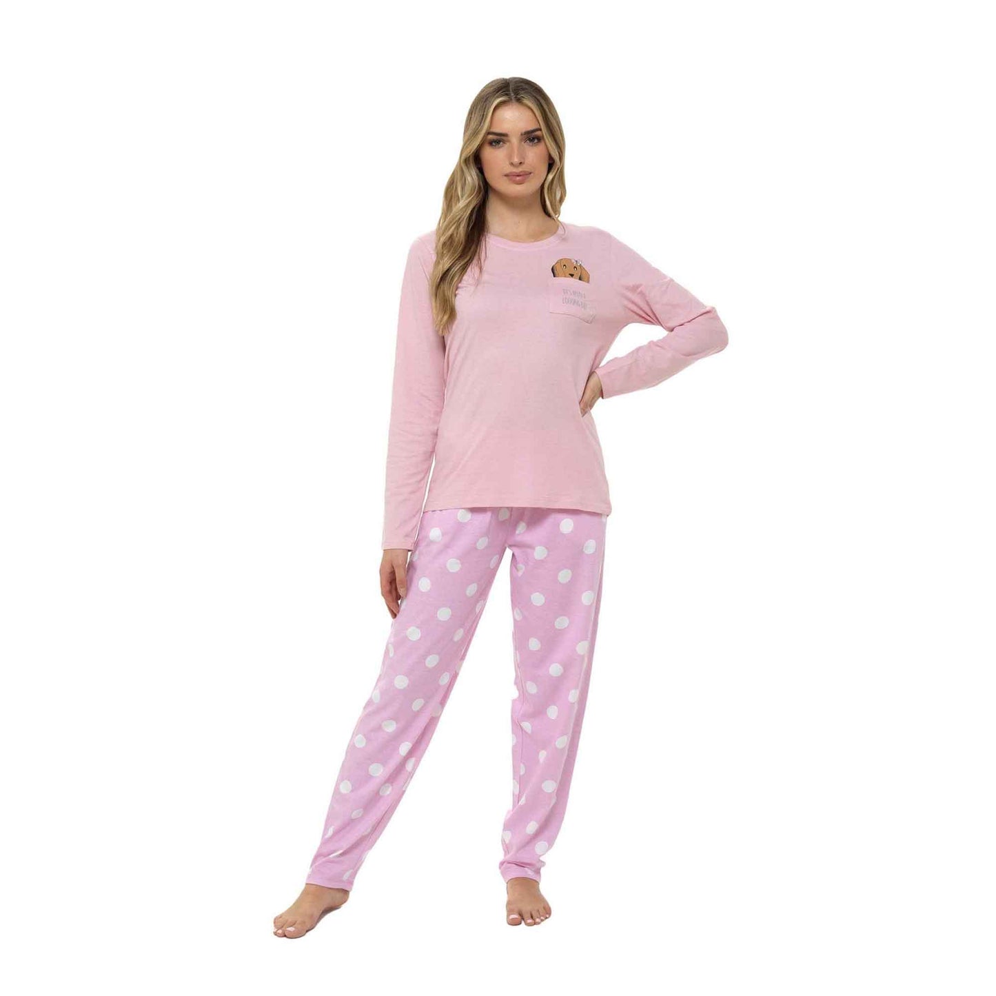 Women's Cotton Soft Pyjama Set with Elasticated Patterned Bottoms Ultimate Nightwear and Cosy Loungewear Multiple Sizes by Daisy Dreamer