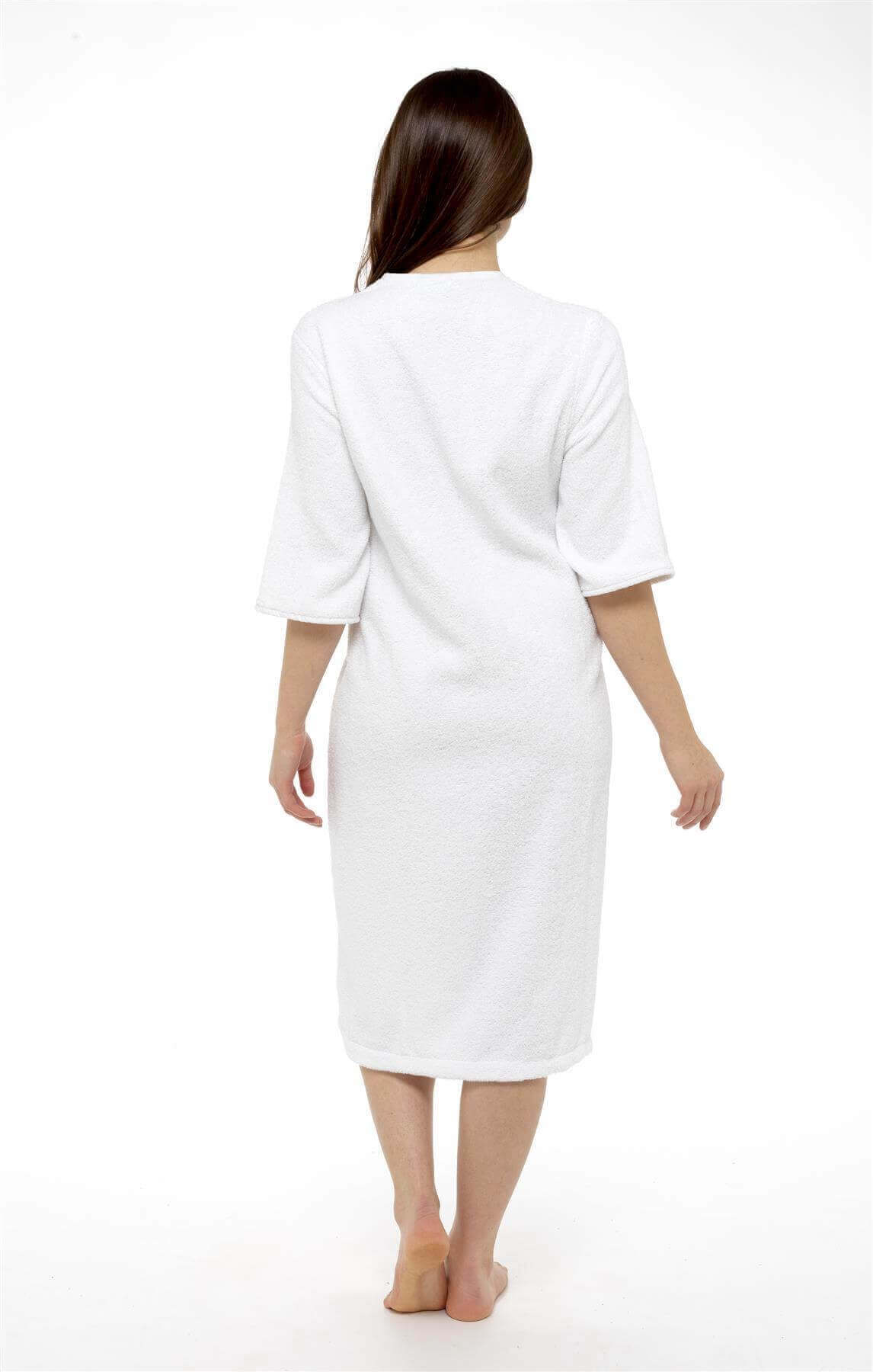 Women's Cotton Terry Towelling Bath Robe Zip Through Ultra Absorbent Soft and Luxurious Dressing Gown Perfect for Post Shower Relaxation by Daisy Dreamer