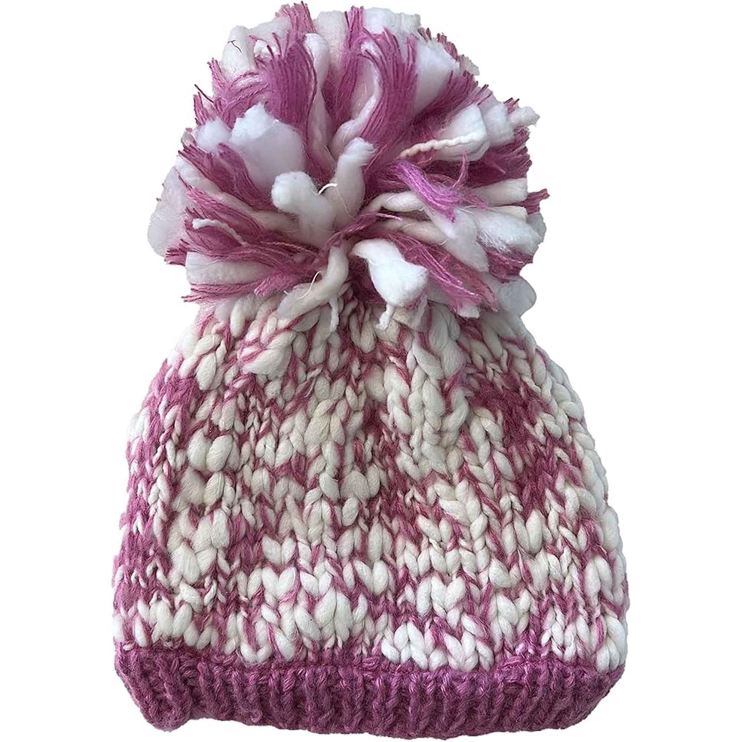 Women's Hand Knitted Daisy Pattern Winter Hat Headband Mittens Set with Pom Pom in Red Green Pink for Outdoor Activities and Holiday Gifts by Sock Stack