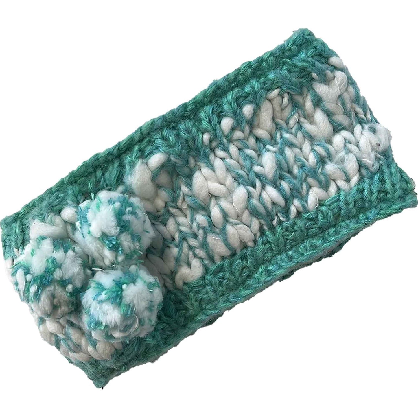 Women's Hand Knitted Daisy Pattern Winter Hat Headband Mittens Set with Pom Pom in Red Green Pink for Outdoor Activities and Holiday Gifts by Sock Stack