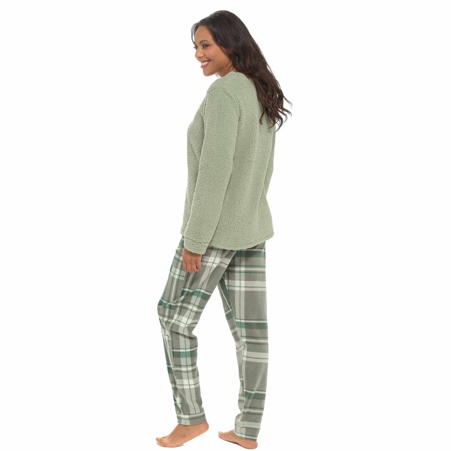 Women's Highland Cow Warm Soft Fleece Pyjama Set Cozy Loungewear PJs by Daisy Dreamer