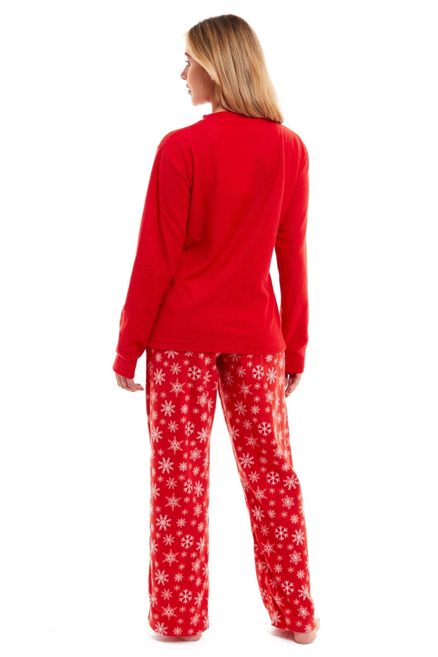 Women's Red Robin Polar Fleece Pyjama Set Super Soft Hooded Top and Elasticated Pants with Embroidered Detailing by Daisy Dreamer