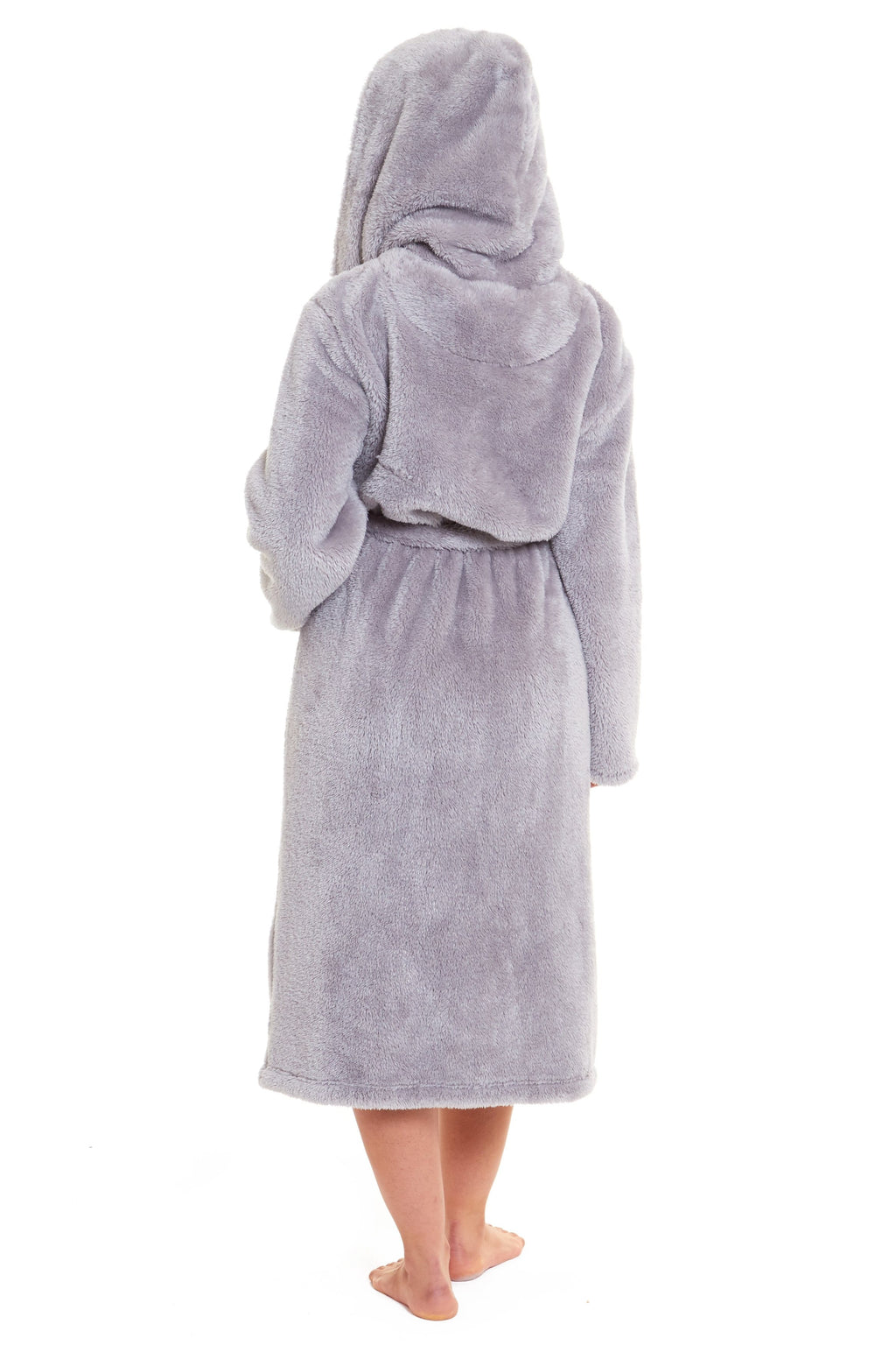 Daisy Dreamer Women's Fleece Hooded Robe Snuggle Touch Velvet-Soft Loungewear UK Sizes 8-22 Green Grey Pink Cozy Bath Spa Home
