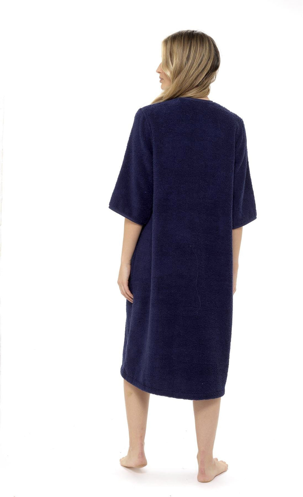 OLIVIA ROCCO Women's Terry Towelling Zip-Through Bathrobe 100% Cotton Ultra Absorbent Soft Fluffy Lounge Wear UK Sizes 8-22