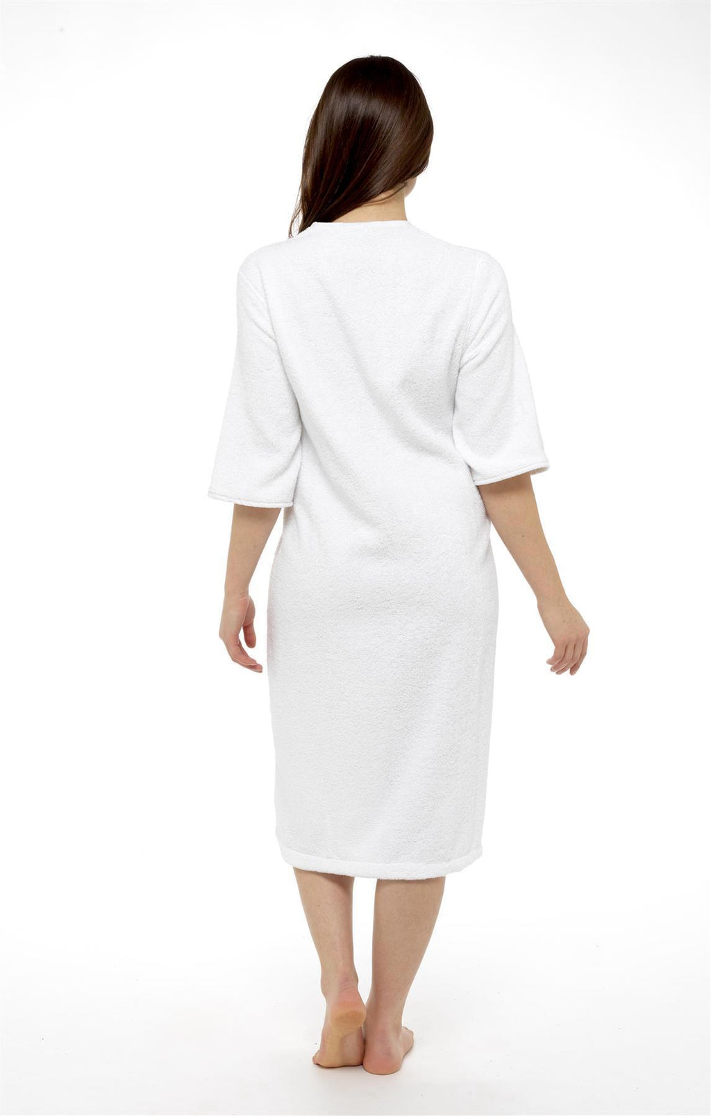 OLIVIA ROCCO Women's Terry Towelling Zip-Through Bathrobe 100% Cotton Ultra Absorbent Soft Fluffy Lounge Wear UK Sizes 8-22