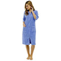 OLIVIA ROCCO Women's Terry Towelling Zip-Through Bathrobe 100% Cotton Ultra Absorbent Soft Fluffy Lounge Wear UK Sizes 8-22