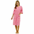 OLIVIA ROCCO Women's Terry Towelling Zip-Through Bathrobe 100% Cotton Ultra Absorbent Soft Fluffy Lounge Wear UK Sizes 8-22