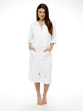 OLIVIA ROCCO Women's Terry Towelling Zip-Through Bathrobe 100% Cotton Ultra Absorbent Soft Fluffy Lounge Wear UK Sizes 8-22
