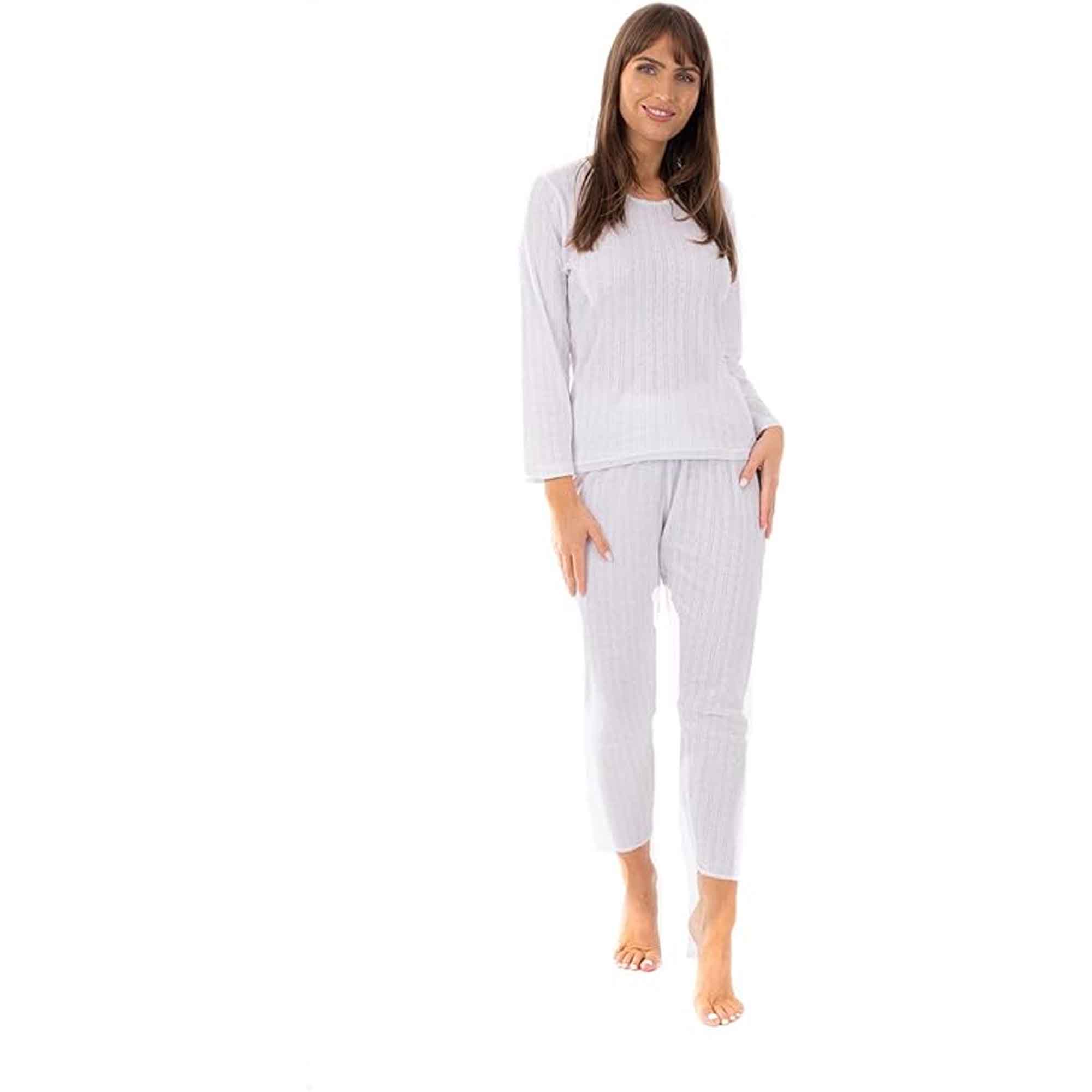 Daisy Dreamer Women's Thermal Long Sleeve Top And Long Jane Pants Set Cotton Rich