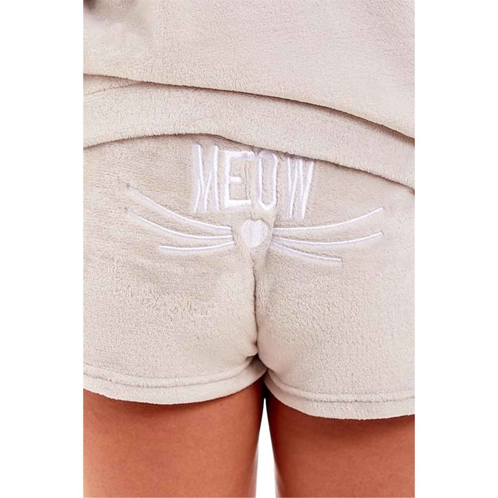 Daisy Dreamer Women's Hooded Fleece Pyjama Set With Shorts Ultra Soft Fluffy Loungewear Available In Pink And Grey All Seasons