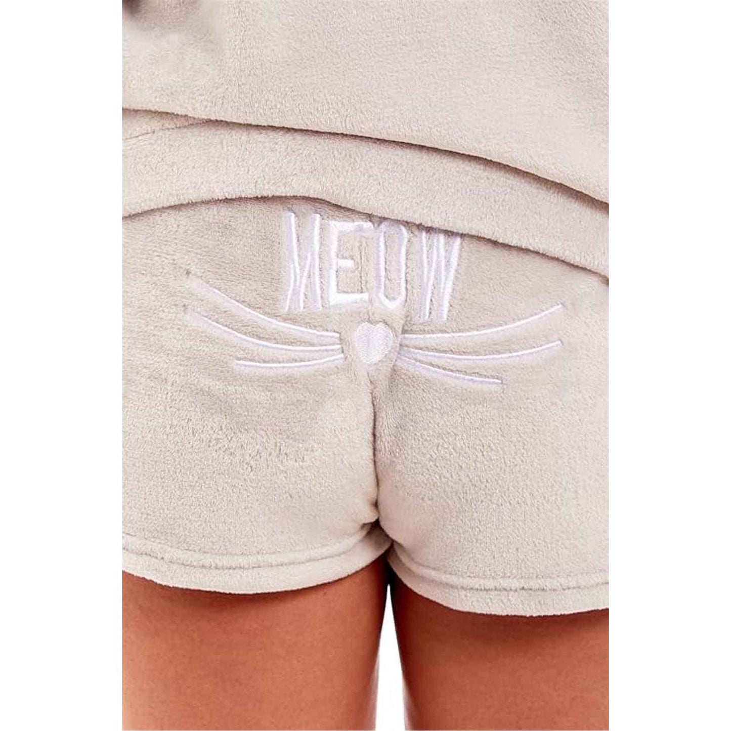 Women's Ultra Soft Fleece Pyjama Set with Hooded Top and Shorts Cozy Loungewear Homewear Available in Pink and Grey All Seasons Daisy Dreamer