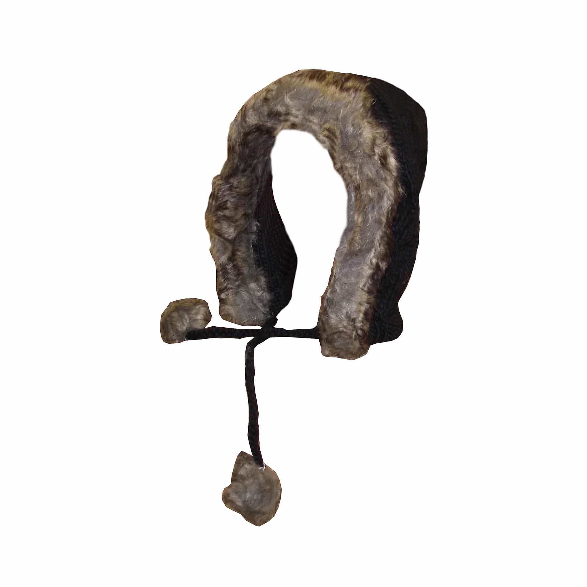 Sock Stack Women's Winter Chunky Knit Hood Hat With Faux Fur Trim And Pom Poms, Acrylic, One Size, Cream Beige And Black