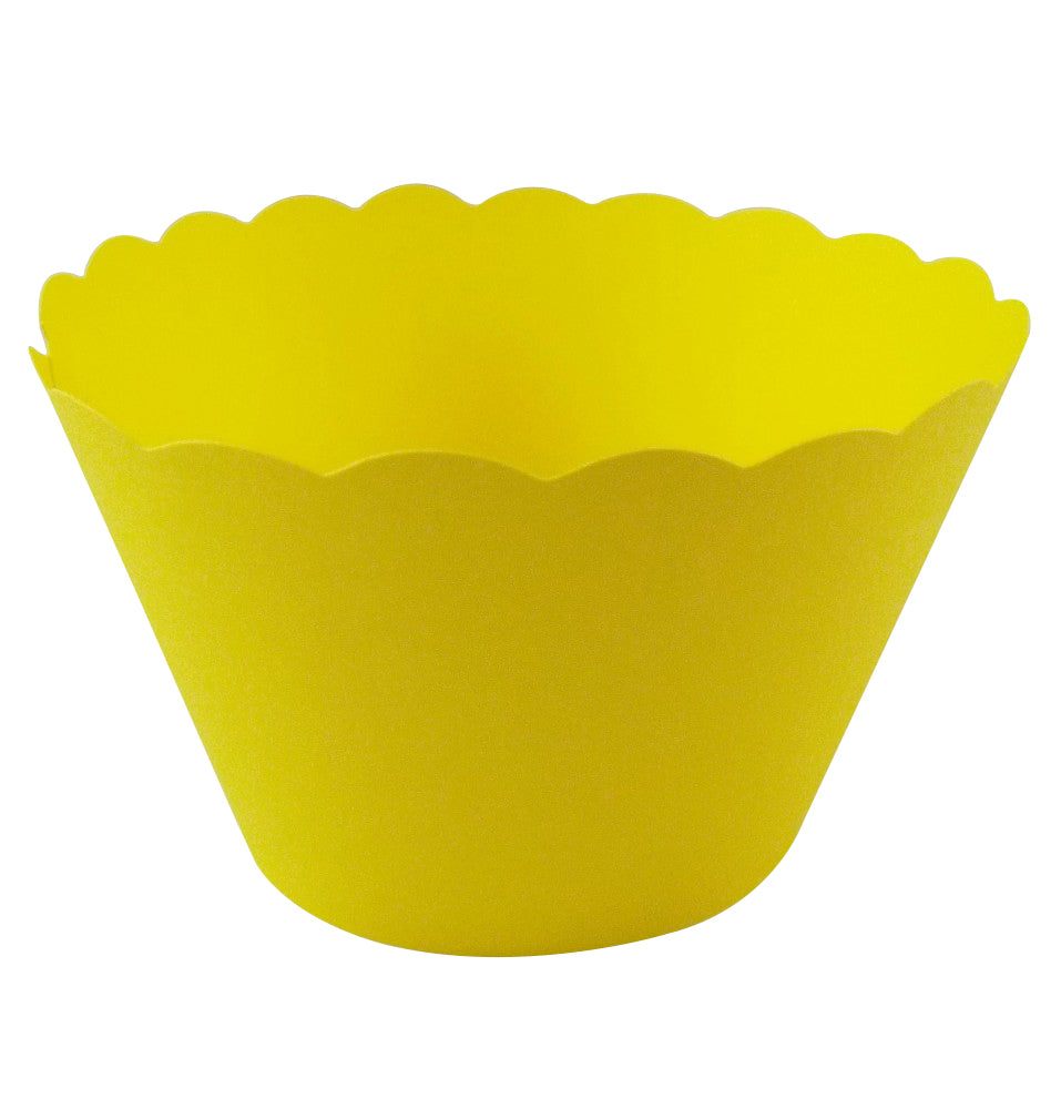 50 Yellow Cupcake Wrappers – Decorative Party Wraps for Standard Cupcakes