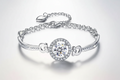 Women’s Silver Halo Crystal Bracelet – Elegant Sparkling Jewelry, Perfect Gift for Her